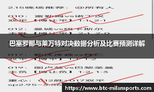 巴塞罗那与莱万特对决数据分析及比赛预测详解
